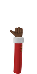 Santa Claus Hand Like Gesturing 3d cartoon hand