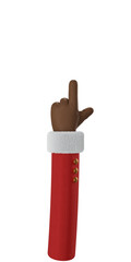 Santa Claus Hand Pointing Gesturing 3d cartoon hand