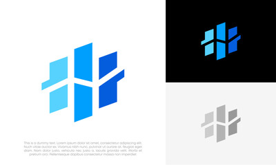 Financial growth chart logo design vector