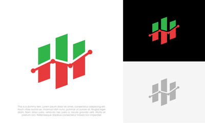 financial growth logo design vector