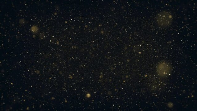 Particles Floating In Fluid Space Background/ 4k animation of an abstract backgroud with floating particles inside fluid space with ambient occlusion and depth of field blur