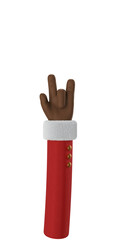 Santa Claus Hand Rock Gesturing 3d cartoon hand