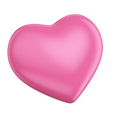 Pink Heart 3d isolated