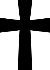 Black cross crucfix religion chistian icon PNG.