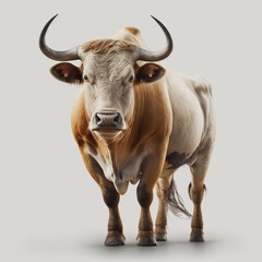 bull on a white background. rendering