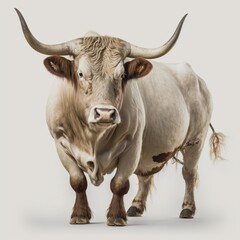 bull on a white background. rendering