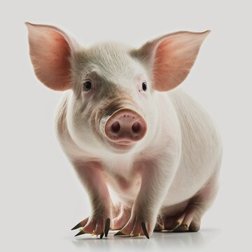 pig on a white background. rendering