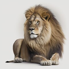 Fototapeta premium lion on a white background. rendering