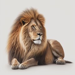 Fototapeta na wymiar lion on a white background. rendering