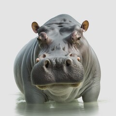 hippopotamus on a white background. rendering