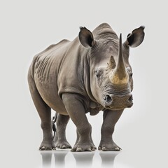 Fototapeta premium Rhino on a white background. rendering