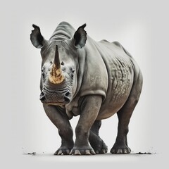 Obraz premium Rhino on a white background. rendering