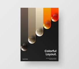 Creative realistic balls handbill concept. Abstract company cover design vector layout.