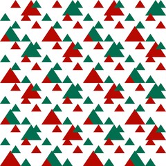 Geometric pattern seamless triangle red green 3d illustration style Can be used in decoration, fashion, Christmas, curtains, tablecloths, gift wrapping paper.