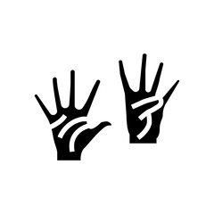 Fototapeta na wymiar nine number hand gesture glyph icon vector. nine number hand gesture sign. isolated symbol illustration