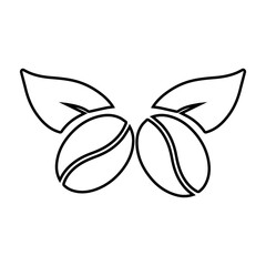 Caffeine, cappuccino, coffee beans icon