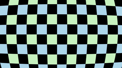 Obraz premium cute aesthetics distorted multi-color, green, blue and black checkerboard, gingham, plaid, checkered, tartan wallpaper illustration, perfect for banner, backdrop, postcard, background, wallpaper