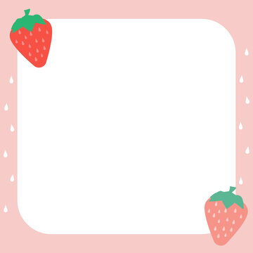 black space with cute photo frame illustration clipart for kids or worksheet with fruit decoration