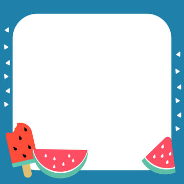 black space with cute photo frame illustration clipart for kids or worksheet with fruit decoration