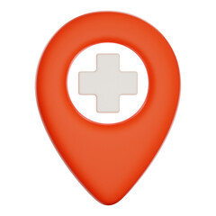 Obraz premium Premium medical location hospital icon 3d rendering on isolated background