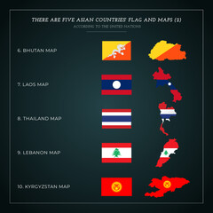 Five Asian countries' Flag And Maps (2)