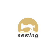 sewing logo design vector template,