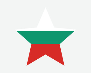 Bulgaria Star Flag. Bulgarian Star Shape Flag. Republic of Bulgaria Country National Banner Icon Symbol Vector 2D Flat Artwork Graphic Illustration