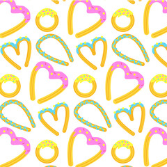 Pattern Different Churros Spanish Food