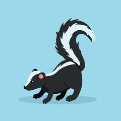 Badger stands on four legs, side view