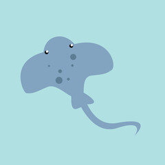 Obraz premium Electric stingray, sea animal - cartoon