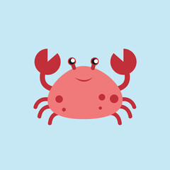 Red crab - cartoon, vector, illustration