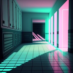 vaporwave pink room
