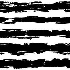 Dry Brush Lines Seamless Vector Black and White Pattern