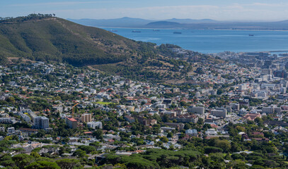Fototapeta na wymiar Luftbild Kapstadt aus der Luftperspektive Südafrika