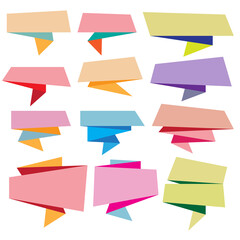 set of retro colored paper labels