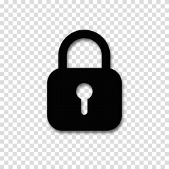 Padlock icon isolated on transparent background. Symbol sign lock. Vector illustration.