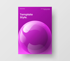 Simple 3D spheres leaflet concept. Modern corporate cover vector design illustration.
