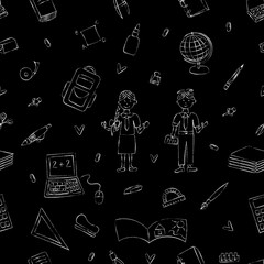 School seamless pattern vector illustartion for wallpaper or background