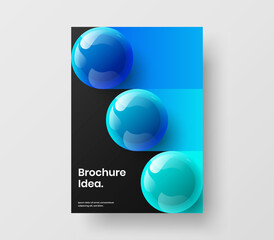 Abstract realistic spheres annual report template. Minimalistic booklet design vector concept.
