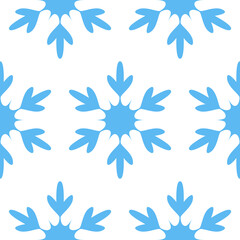 Snowflake on white background seamless pattern for textile and scrapbook design. Vector illustration of christmas decoration