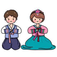 children wearing korean national costumes