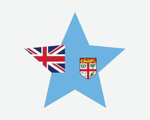 Fiji Star Flag. Fijian Star Shape Flag. Republic of Fiji Country National Banner Icon Symbol Vector Flat Artwork Graphic Illustration