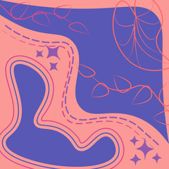 Abstract social media template background with plants