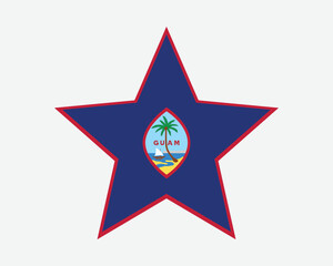 Guam Star Flag. Guamanian Star Shape Flag. Unincorporated and Organized US USA Territory Banner Icon Symbol Vector Flat Artwork Graphic Illustration