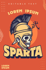 90s sparta poster design illustration