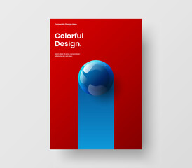 Simple 3D balls placard illustration. Clean book cover vector design layout.