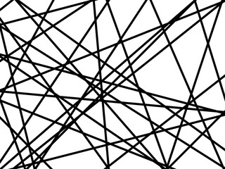 Random chaotic lines abstract geometric pattern texture. Modern, contemporary art-like illustration. Vector illustration