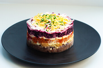 herring under a fur coat traditional classic New Year's holiday dishes of the countries of the world gastrotourism