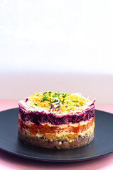 herring under a fur coat traditional classic New Year's holiday dishes of the countries of the world gastrotourism