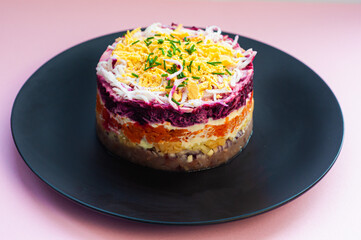 herring under a fur coat traditional classic New Year's holiday dishes of the countries of the world gastrotourism